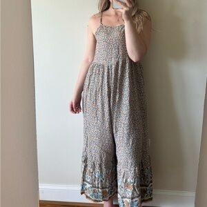 Boho floral maxi jumpsuit